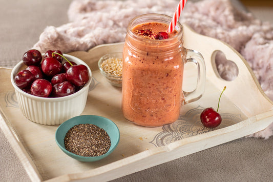 Smoothie cu cireșe bogat în fibre și proteine
